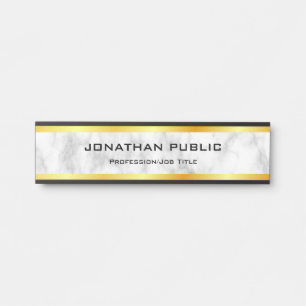 Faux Gold White Marble Elegant Sjabloon Deurbordje