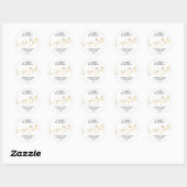 Faux Gold & White Script Logo Lash Bath Cleanser Ronde Sticker (Vel)