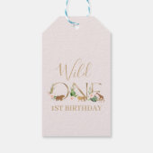 Faux Gold Wild Een Bloemensafari Verjaardagsgunst Cadeaulabel (Achterkant)