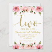 Faux Gold Word 2e verjaardag Kaart (Voorkant)