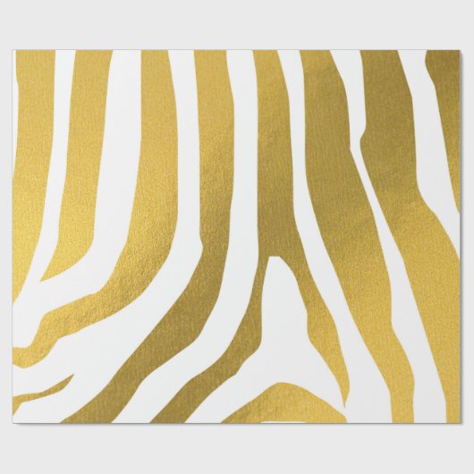 Faux Gold Zebra Print Stripes Pattern Cadeaupapier (Vlak)