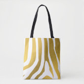 Faux Gold Zebra Print Stripes Pattern Draagtas (Voorkant)