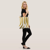 Faux Gold Zebra Print Stripes Pattern Draagtas (Op model)