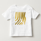 Faux Gold Zebra Print Stripes Pattern Kinder Shirts (Voorkant)