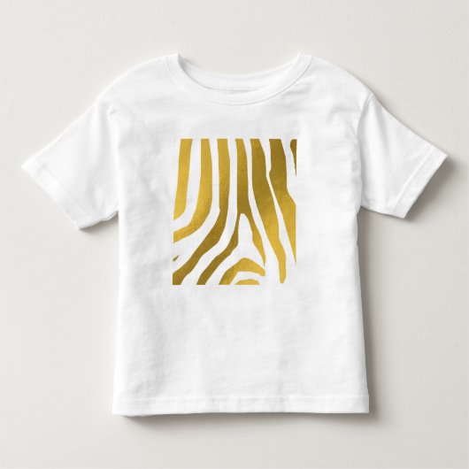 Faux Gold Zebra Print Stripes Pattern Kinder Shirts (Voorkant)