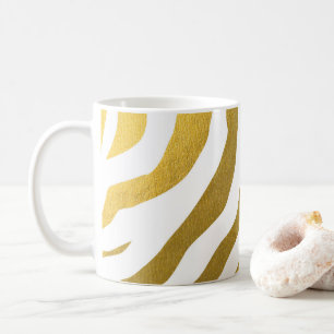 Faux Gold Zebra Print Stripes Pattern Koffiemok