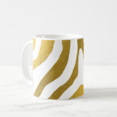 Faux Gold Zebra Print Stripes Pattern Koffiemok (Voorkant links)