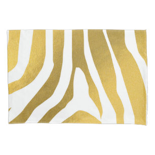 Faux Gold Zebra Print Stripes Pattern Kussensloop