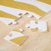 Faux Gold Zebra Print Stripes Pattern Legpuzzel (Zijkant)