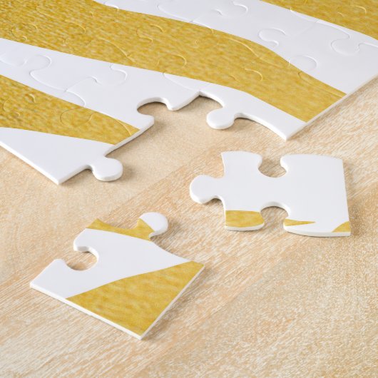 Faux Gold Zebra Print Stripes Pattern Legpuzzel (Zijkant)