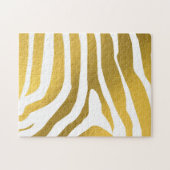 Faux Gold Zebra Print Stripes Pattern Legpuzzel (Horizontaal)