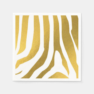 Faux Gold Zebra Print Stripes Pattern Servet