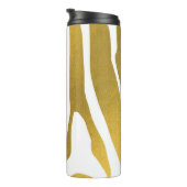 Faux Gold Zebra Print Stripes Pattern Thermosbeker (Geroteerd rechts)