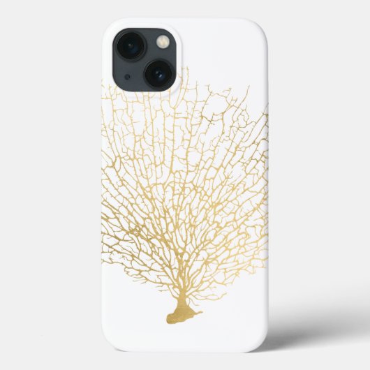 Faux Gold Zee Fan Coral Case-Mate iPhone Case (Achterkant)
