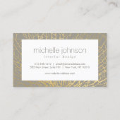 Faux Gold Zee Fan Pattern Interieur Designer Grijs Visitekaartje (Achterkant)