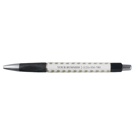 Faux Gold Zigzag Chevron Pattern, gepersonaliseerd Pen (Voorkant)