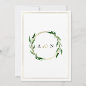Faux Golden Wreath Faire-part de mariage (Dos)