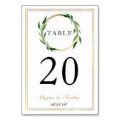 Faux Golden Wreath Trouwtafel Nummer Kaart (Achterkant)