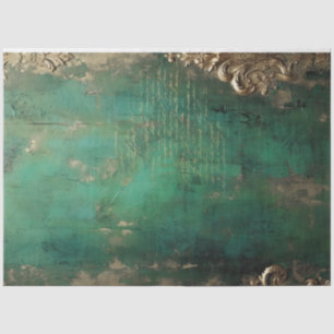 faux goud barok ornament smaragdgroen tissuepapier