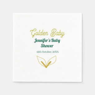 Faux goud bladgroen bos betoverd baby shower servet