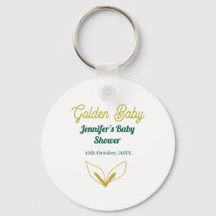 Faux goud bladgroen bos betoverd baby shower sleutelhanger