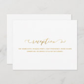 Faux Goud en Wit Receptie Bruiloft Informatiekaartje (Voorkant / Achterkant)