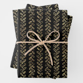 Faux goud en zwart patroon inpakpapier vel (In situ)