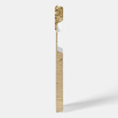 Faux Goud Geborsteld Metaal Glitter Monogram Naam iPhone Hoesje (Linkerkant)