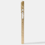 Faux Goud Geborsteld Metaal Glitter Print Monogram iPhone Hoesje (Linkerkant)