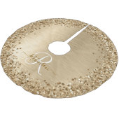 Faux Goud Geborsteld Metaal Glitter Print Monogram Kerstboom Rok (Gekanteld)