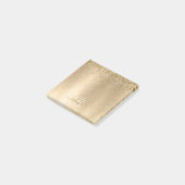 Faux Goud Geborsteld Metaal Glitter Print Monogram Post-it® Notes (Schuin)