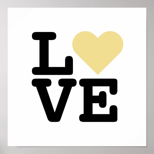 Faux Goud Liefde Hart Bruiloft Valentijnsdag Vierk Poster (Voorkant)