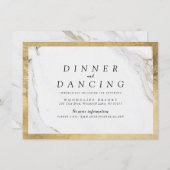 Faux goud marmer luxe moderne bruiloft receptie informatiekaartje (Voorkant / Achterkant)