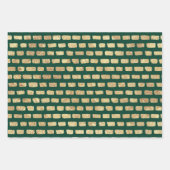 Faux goud patroon en donkergroen inpakpapier vel (Voorkant 3)