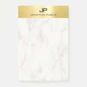 Faux Goud Wit Marmer Elegant Trendy Modern Post-it® Notes