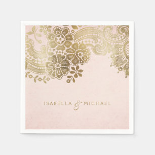 Faux goudbruine elegante  bruiloft servetten