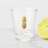Faux gouden ananas bruiloft gunst shot glas (Voorkant)
