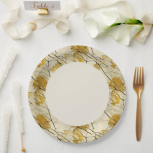 Faux gouden blad rand papieren bordje