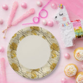 Faux gouden blad rand papieren bordje (Feest)