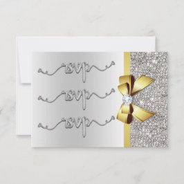 Faux Gouden Boog Zilveren Sequins RSVP Bruiloft