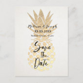FAUX gouden folie ananas behalve de datum Aankondigingskaart (Voorkant)