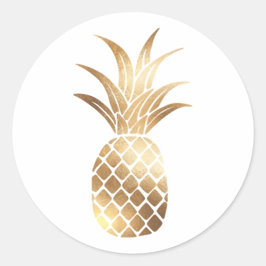 Faux gouden folie ananas Sticker (Voorkant)