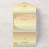 Faux Gouden Folie Bruiloft All In One Uitnodiging (Buitenkant)