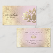 Faux gouden folie decor op roze gradiënt visitekaartje (Voorkant / Achterkant)