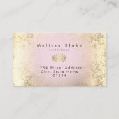 Faux gouden folie decor op roze gradiënt visitekaartje (Achterkant)