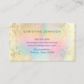 Faux gouden folie en pastel kleuren lotus visitekaartje (Achterkant)