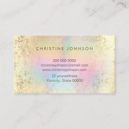 Faux gouden folie en pastel kleuren lotus visitekaartje (Achterkant)