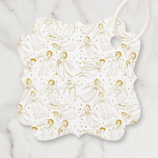 faux gouden folie engelen Eerste Heilige Communie Bedankjes Labels (Achterkant)