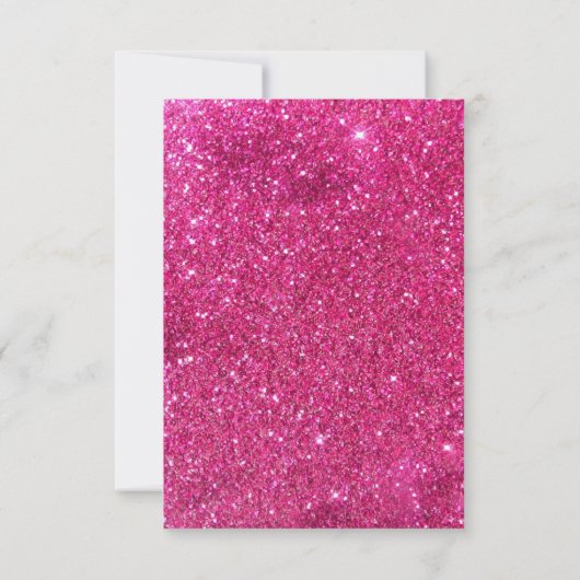 Faux Gouden Folie Heet Roze Glitter Bruiloft RSVP Kaartje (Achterkant)