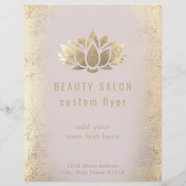 FAUX gouden folie lotus flower schoonheidssalon Flyer